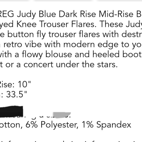 Judy Blue Mid rise flare - Picture 2 of 2